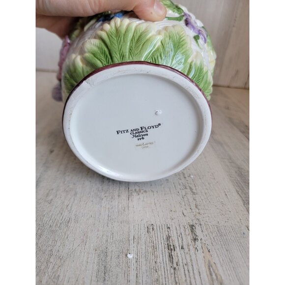 Fitz Floyd Halcyon bunny teapot vintage unique home decor flower - Picture 8 of 9